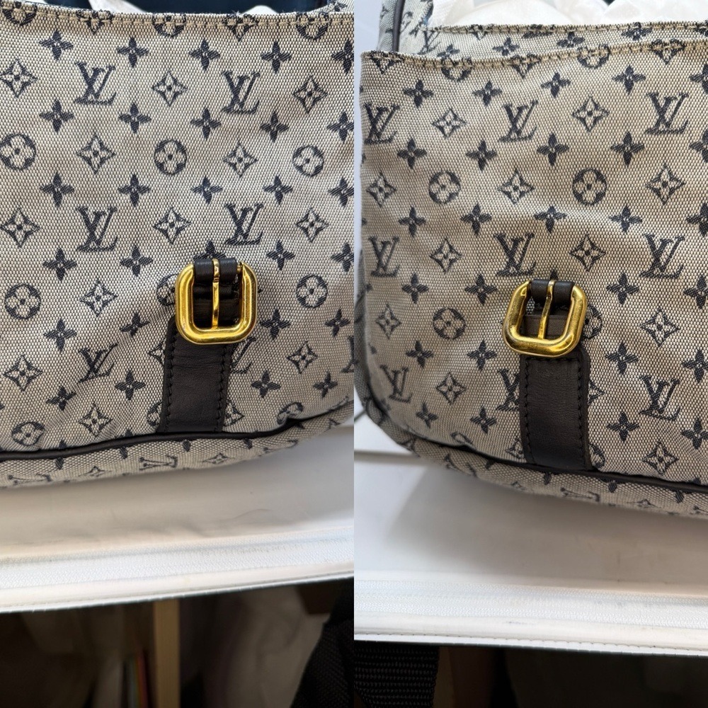 Louis Vuitton Blue Monogram Mini Lin Sac Maman 2003 Messenger Diaper Bag - Picture 15 of 17